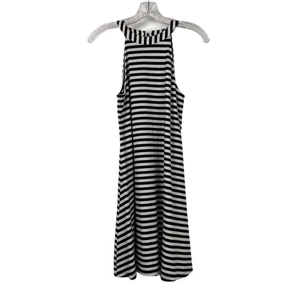 EXPRESS Womens Size XS Black White Stripe Stretchy Tank Dress Sleeveless - Picture 1 of 9